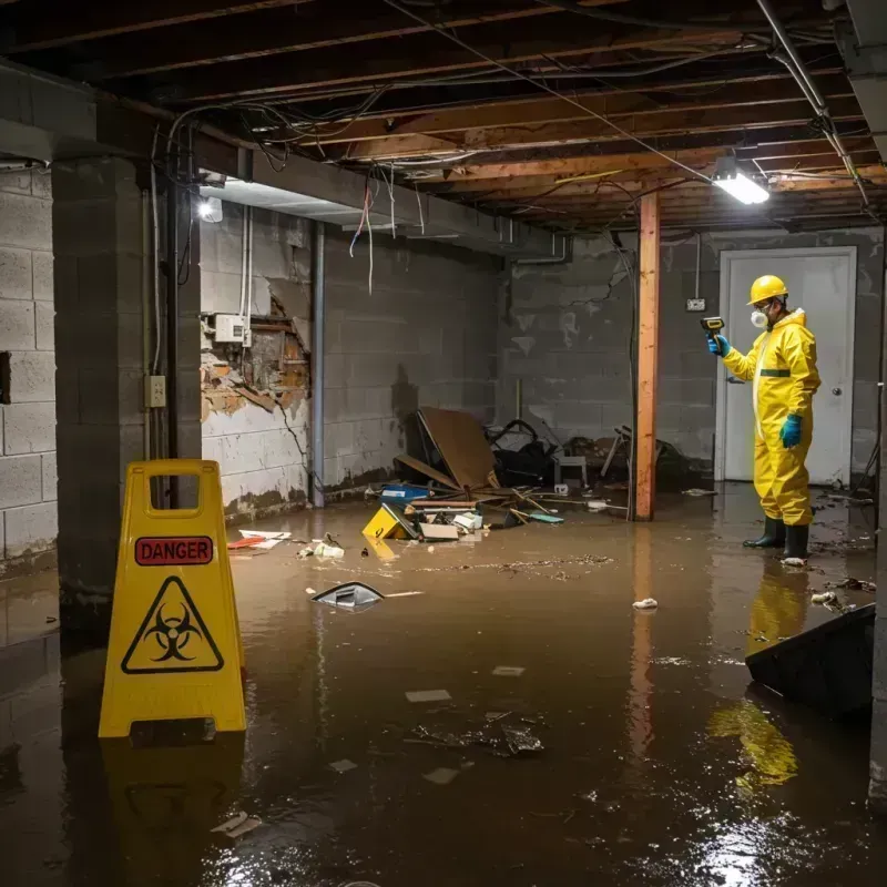 Flooded Basement Electrical Hazard in Farmer City, IL Property